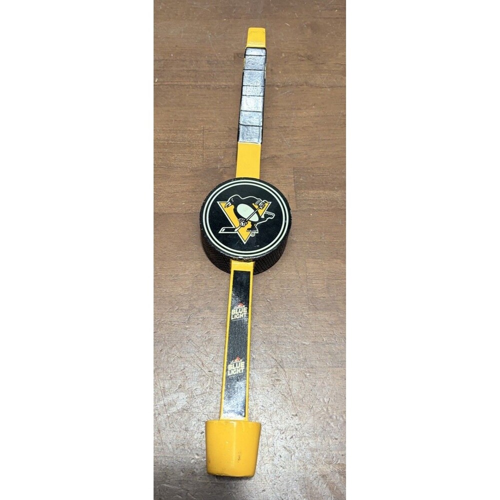 Labatt Blue Light Pittsburgh Penguins Beer Hockey Stick Puck Tap Handle
